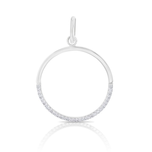  9W HALF CZ/PLAIN OPEN CIRCL