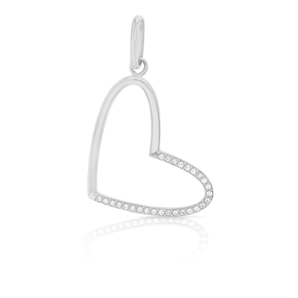  9W HALF CZ/PLAIN OPEN HEART