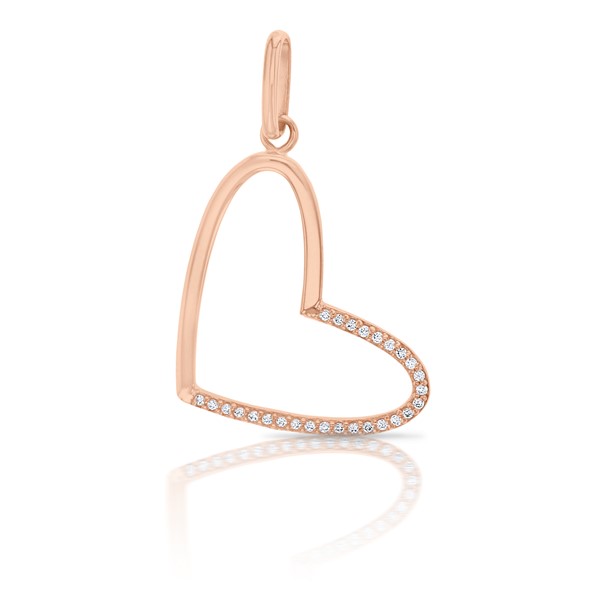  9P HALF CZ/PLAIN OPEN HEART