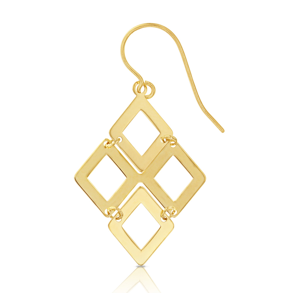  9Y DROP OPEN DIAMOND SHAPES