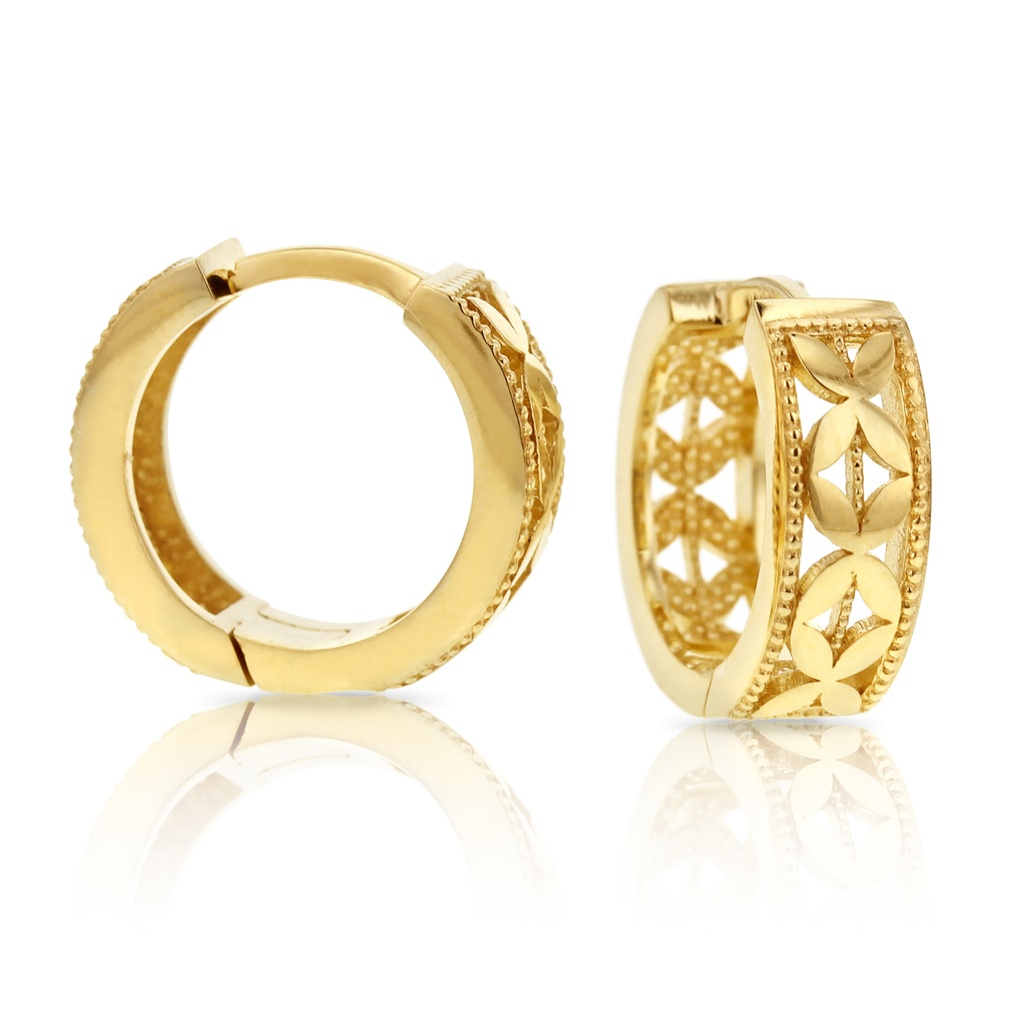 9Y FANCY ANTIQUE HUGGIE