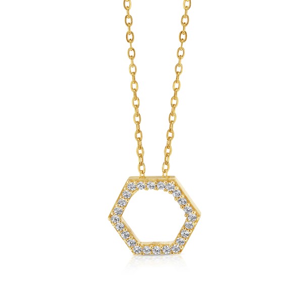 CZ HEXAGON ON CHAIN