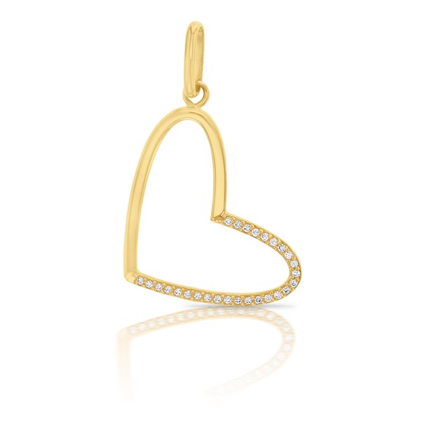  9Y HALF CZ/PLAIN OPEN HEART