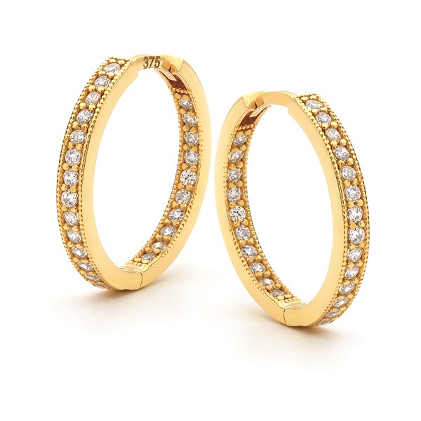  9Y CZ SET 14MM HUGGIE