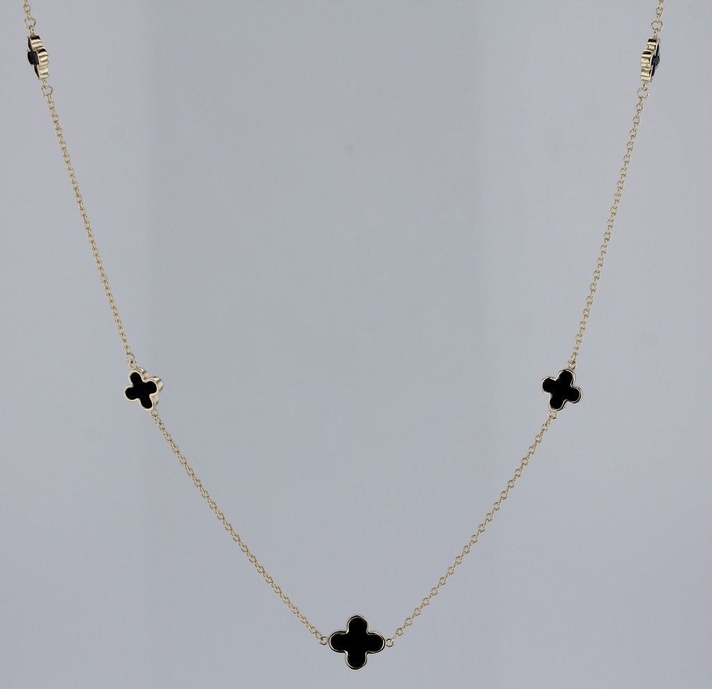 9Y ALTERNATING CHAIN WITH BLACK ONYX NECKLACE