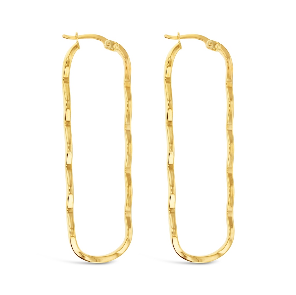 9Y WAVEY OVAL HOOP