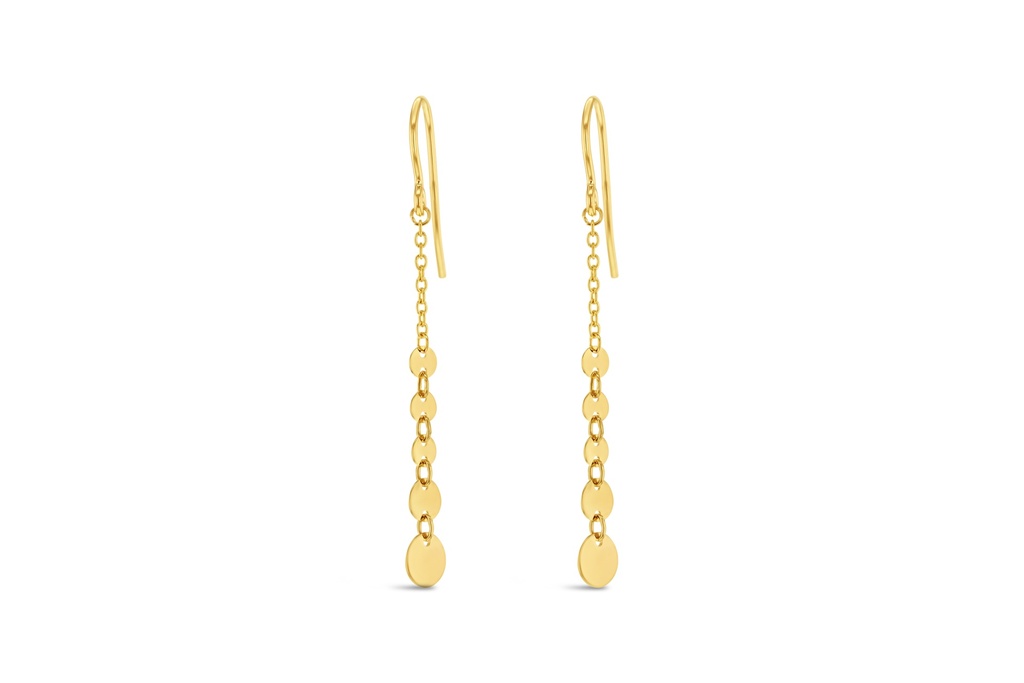 9Y GRADUATED DISC DROP EARRING