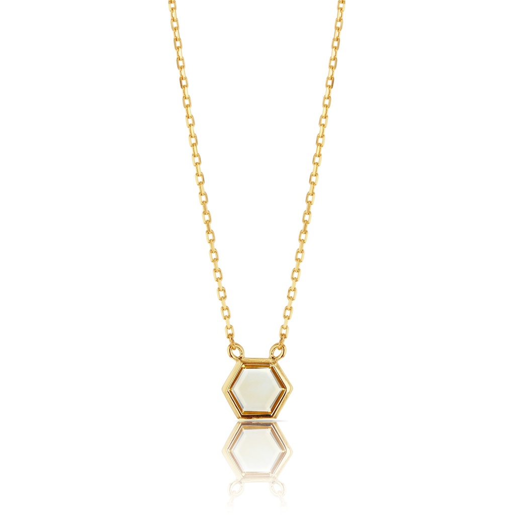 9Y HEXAGON CITRINE NECKLACE
