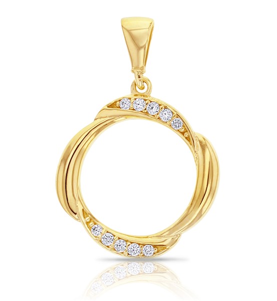 9Y CZ CROSS OVER CIRCLE PENDAN