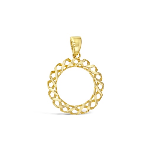[PD82] 9Y DIA CUT TWIST CIRCLE PENDAN