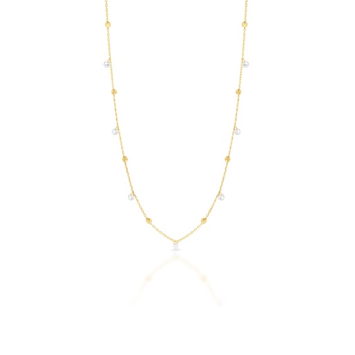 [BB87] 9Y BALL & CRYSTAL DROPS NECKLACE