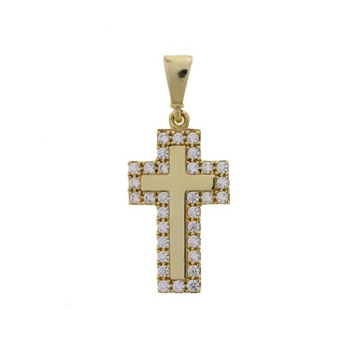 [STRCP37]  9Y CZ SET OUTER CROSS PENDANT