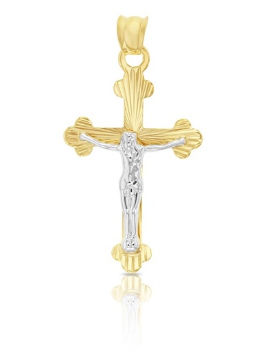 [RCP29]  9YW FINE DIAMOND CUT CRUCIFIX