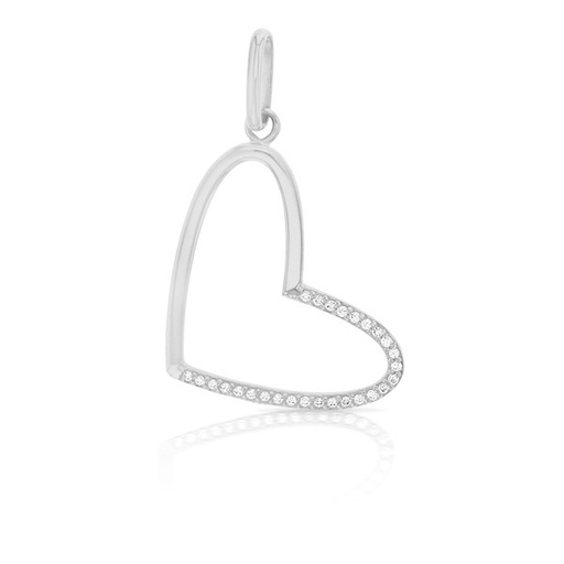 [STPD297]  9W HALF CZ/PLAIN OPEN HEART