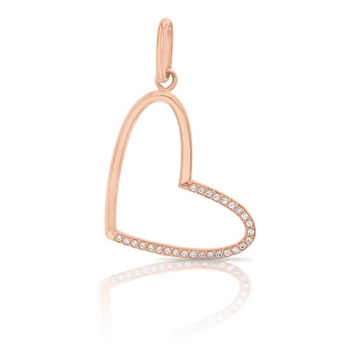 [STPD298]  9P HALF CZ/PLAIN OPEN HEART