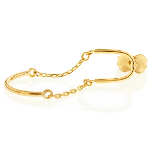 [EAR567]  9Y PAPERCLIP LINK W/ CHAIN