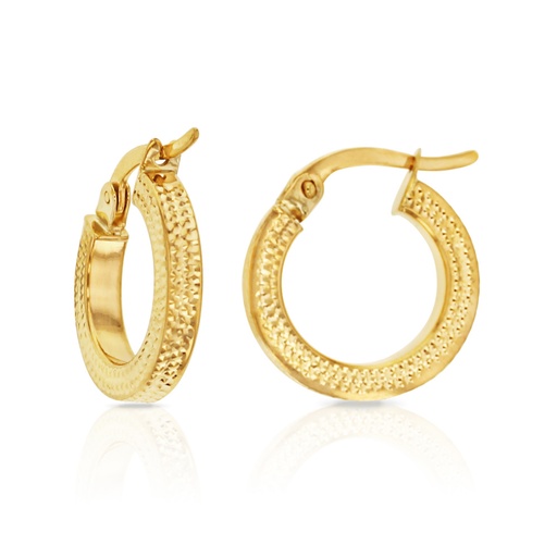 [EAR697]  9Y 3MM TEXTURED HOOPS