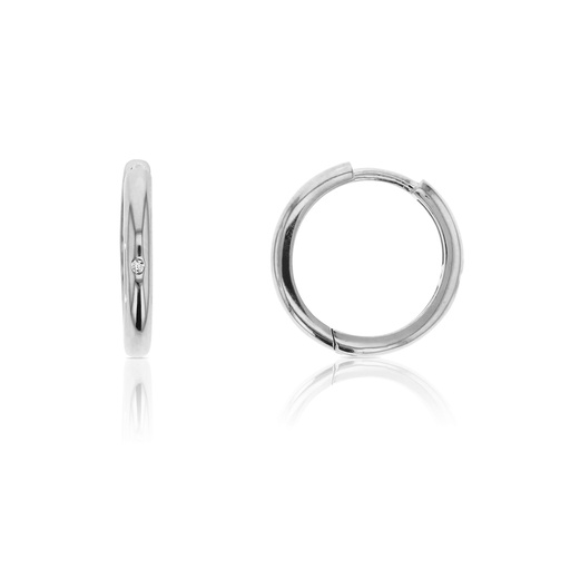 [EAR816]  9W NARROW HUGGIE SINGLE CZ