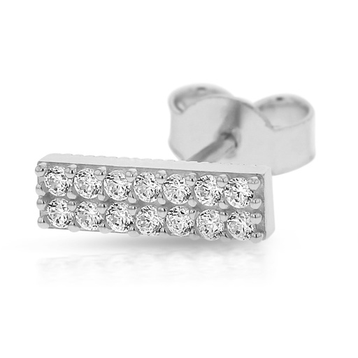 [EAR509-WG] 9W CZ RECTANGLE BAR STUD