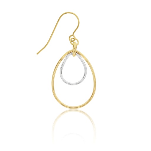 [EAR651] 9YW DOUBLE TEARDROP DROP