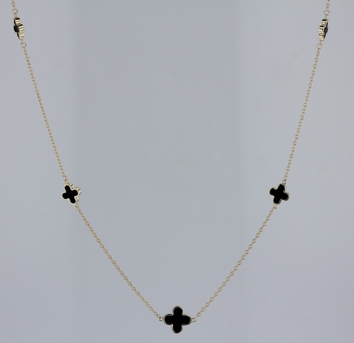 [BB188] 9Y ALTERNATING CHAIN WITH BLACK ONYX NECKLACE