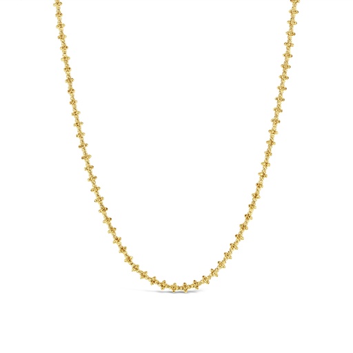 [BB172] 9Y ALTERNATING DIAMOND CUT BEADED SQUARE AND SMALL BEAD NECKLACE