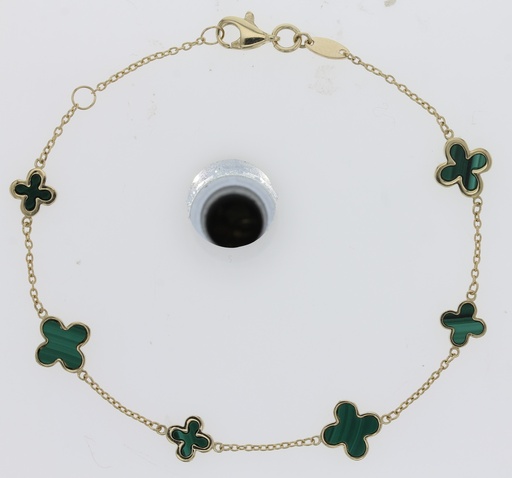 [BB185] 9Y ALTERNATING CHAIN WITH GREEN CLOVER BRACELET