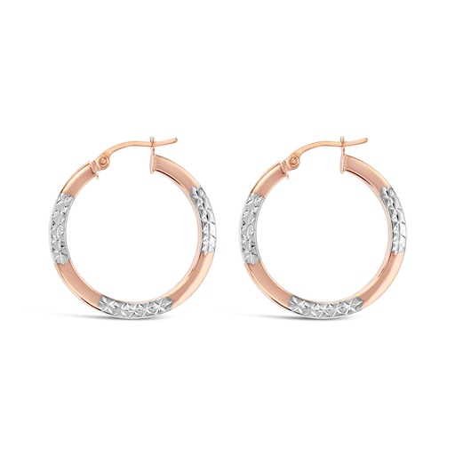 [EAR972] 9RW SQU DIA CUT HOOP