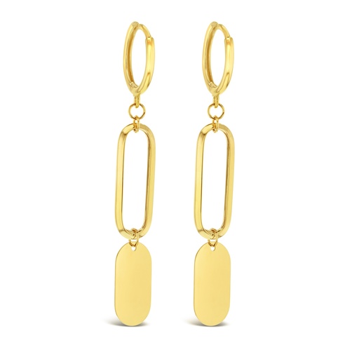 [EAR958] 9Y DISC OVAL DROP HUGGIE