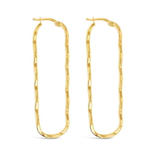 [EAR968] 9Y WAVEY OVAL HOOP