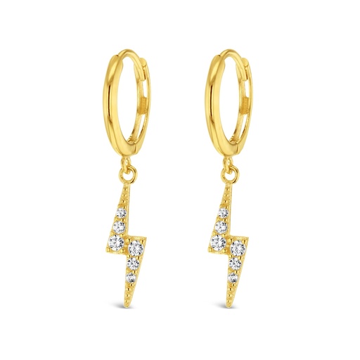 [EAR960] 9Y CZ LIGHTING BOLT HUGGIE