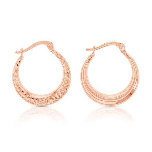 [EAR579] 9P DIAMOND CUT CRESCENT HOOP