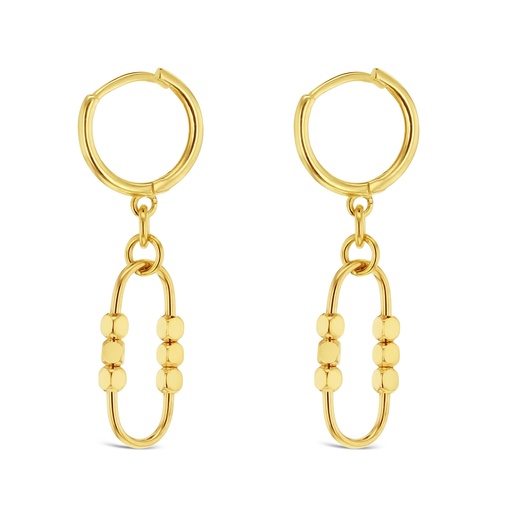 [EAR957] 9Y FANCY OVAL DROP HUGGIE