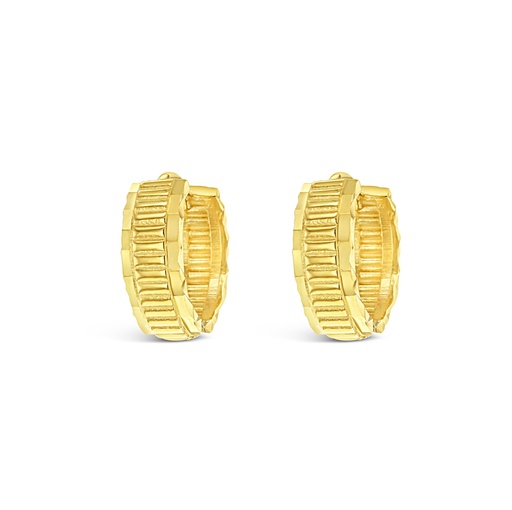 [EAR1011] 9Y FANCY DIAMOND CUT HUGGIE RIDGES