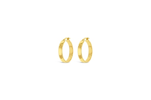 [EAR1002] 9Y SQUARE TUBE SCREW DETAIL HOOP